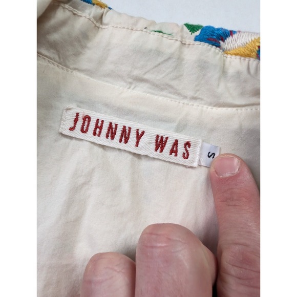 Johnny Was Blazer Womens Small Embroidered Birds Flowers Buttoned Floral White‎ - Picture 6 of 9
